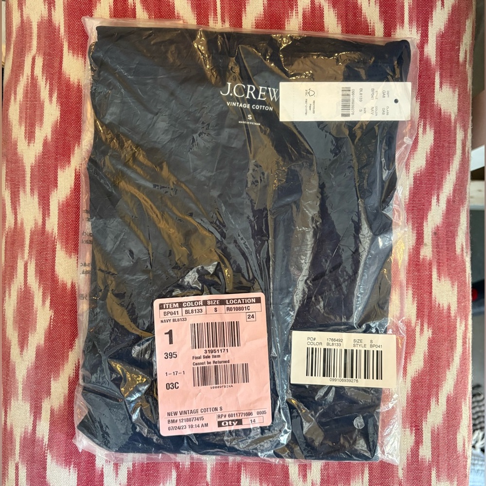 J.Crew Navy Scoopneck Cotton Vintage Tee - S - NWT
